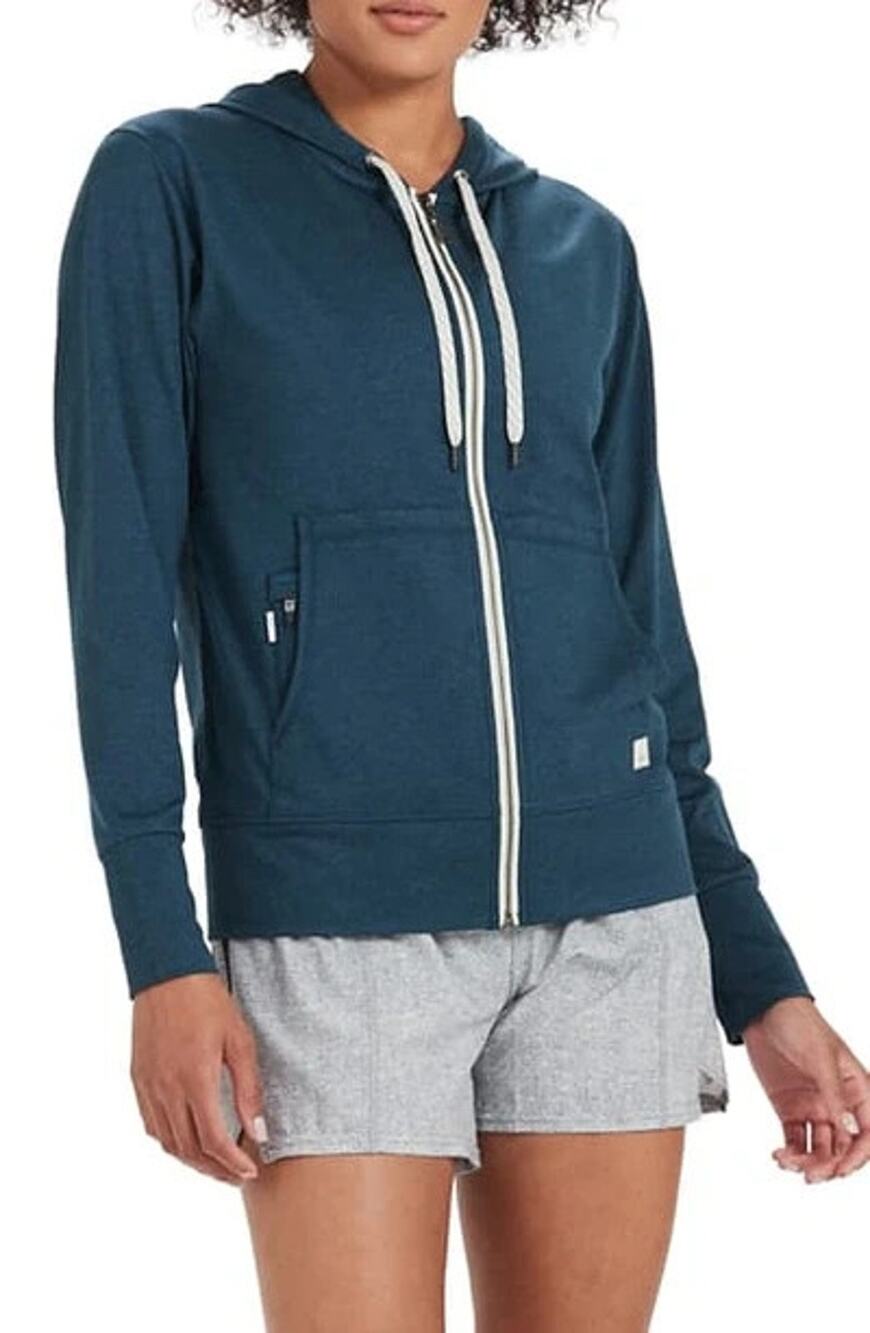 Vuori Halo Performance Zip Front Hoodie Y2k Beryl Heather Medium A010435